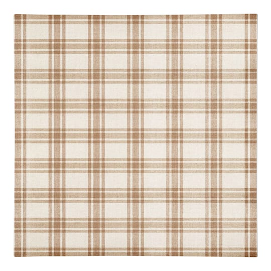 Orange Plaid Cotton Twill Napkin